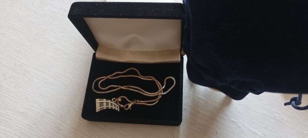 Серебряная цепочка с кулоном проба 925, брошь зажим для одежды, платка