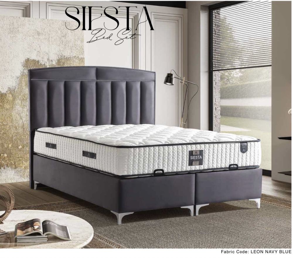 Тапицирана спалня Siesta Bed - Leon Navy Blue