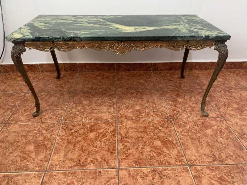Masa decor living cu blat din marmura verde