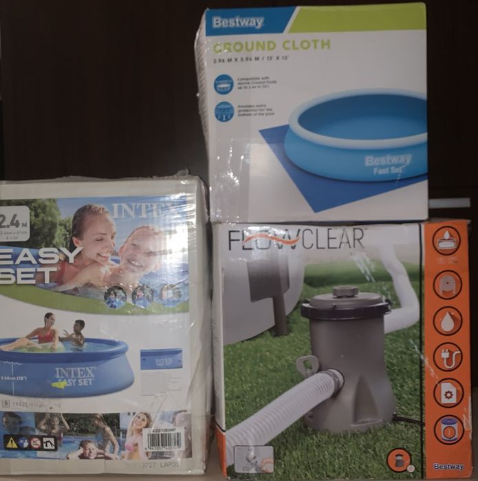 Piscina gonflabila cu material protector si filtre