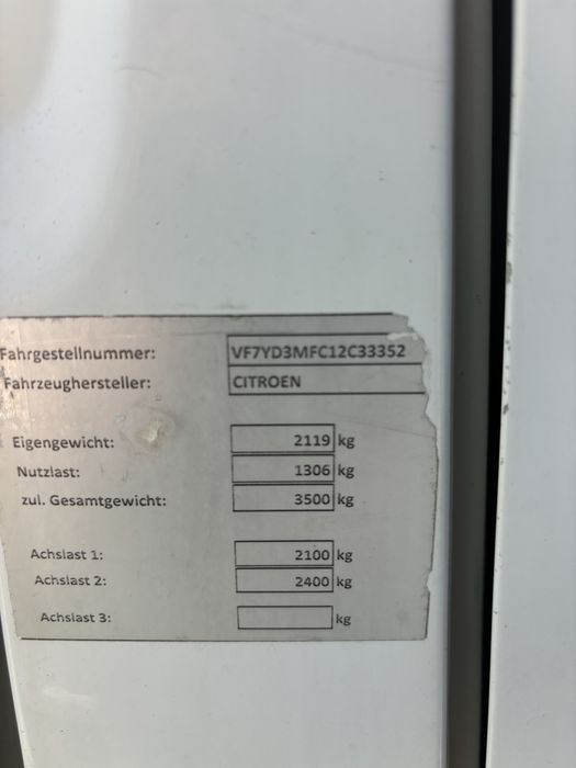 Citroen Jumper Euro 6 A/C Frigorific