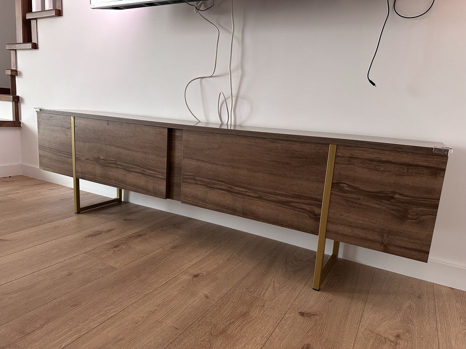 Vand set comoda tv + masuta de cafea lemn de nuc