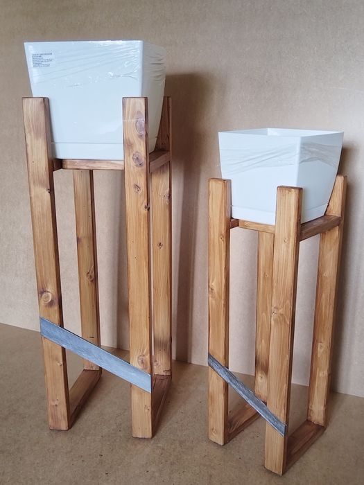 Suport flori din lemn masiv/otel masiv