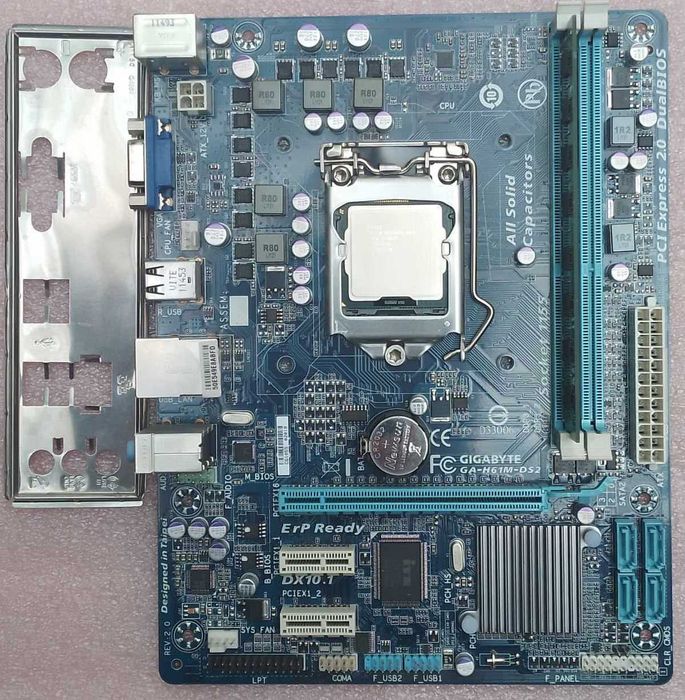Дънна платка Gigabyte GA-H61M-DS2 с Intel Pentium G620 + 4GB DDR3