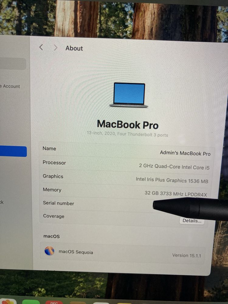 MacBook Pro Retina Touch Bar 13" 2020 2GHz i5 4-Core/32 RAM/512GB SSD