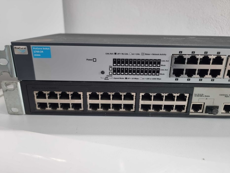 2 switch enterprise hp procurve 1700-14 si hp v1905-24