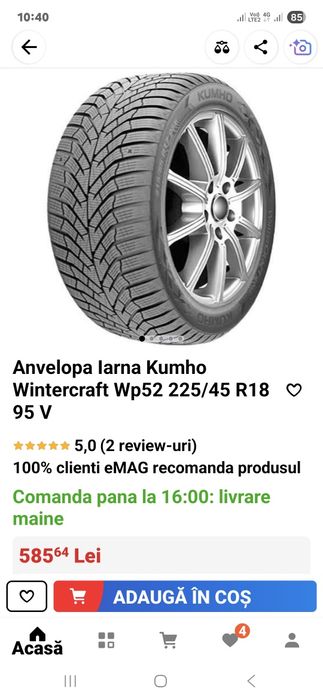 Anvelope  225 40 18 m+s kumho