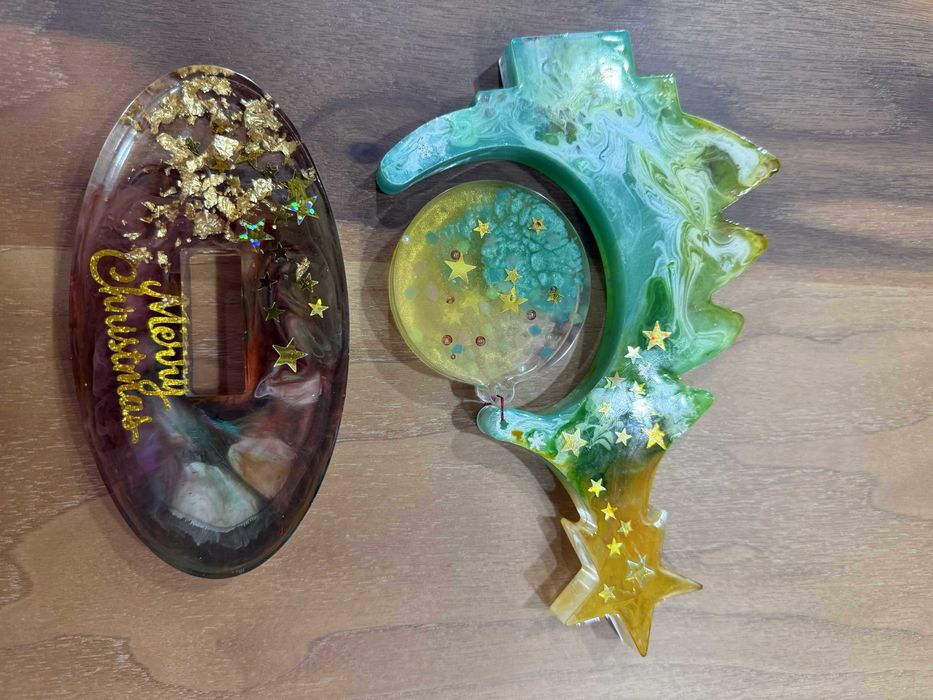 Ръчно изработена светеща коледна елха за декорация