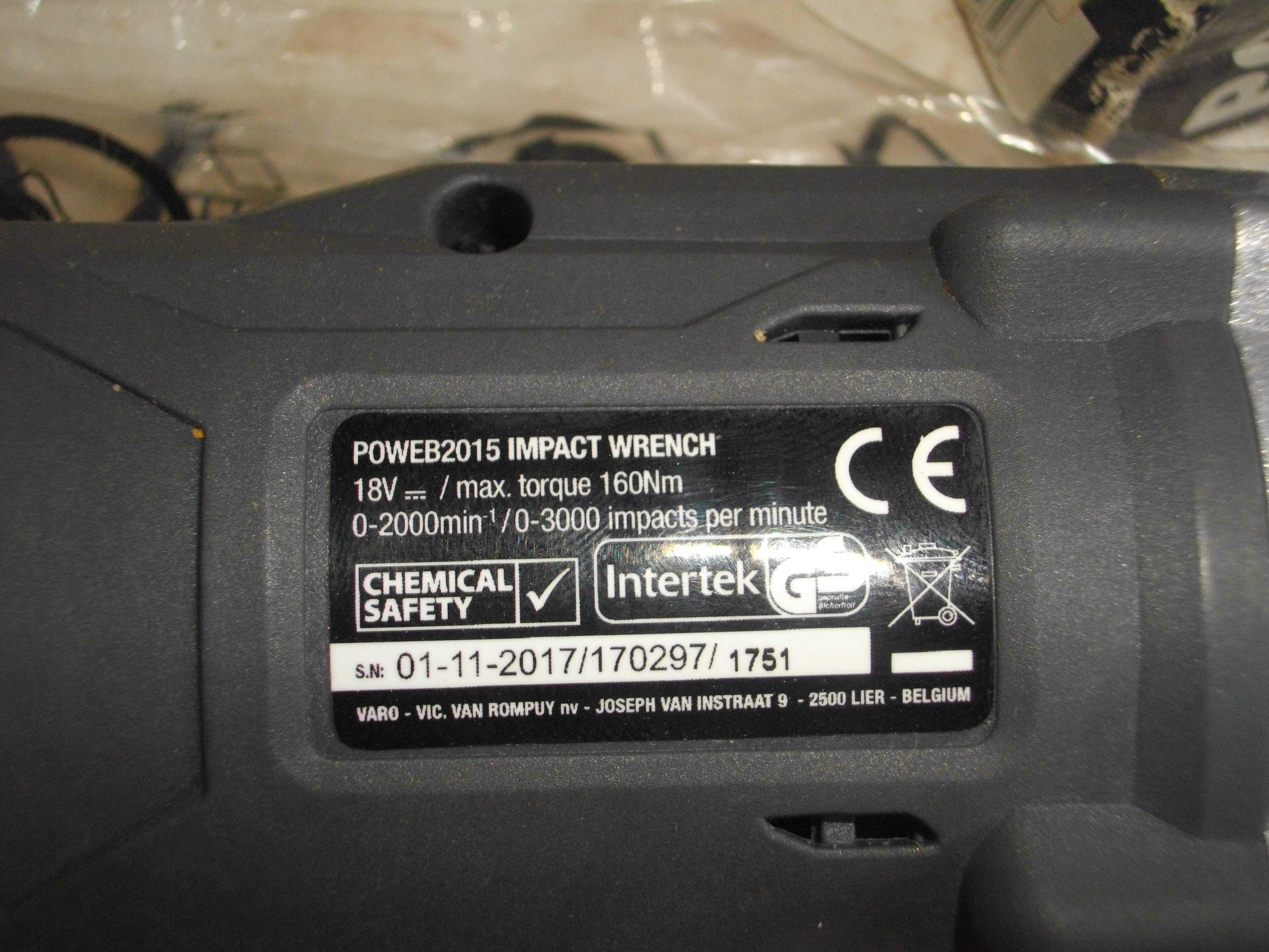 Белгийски ГАЙКОВЕРТ АКУМУЛАТОРЕН 160 Nm  18V Li-ion ГАЙКОВЕРТ 12V авто