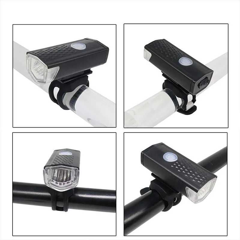 Set de lumini bicicleta USB lanterna si stop