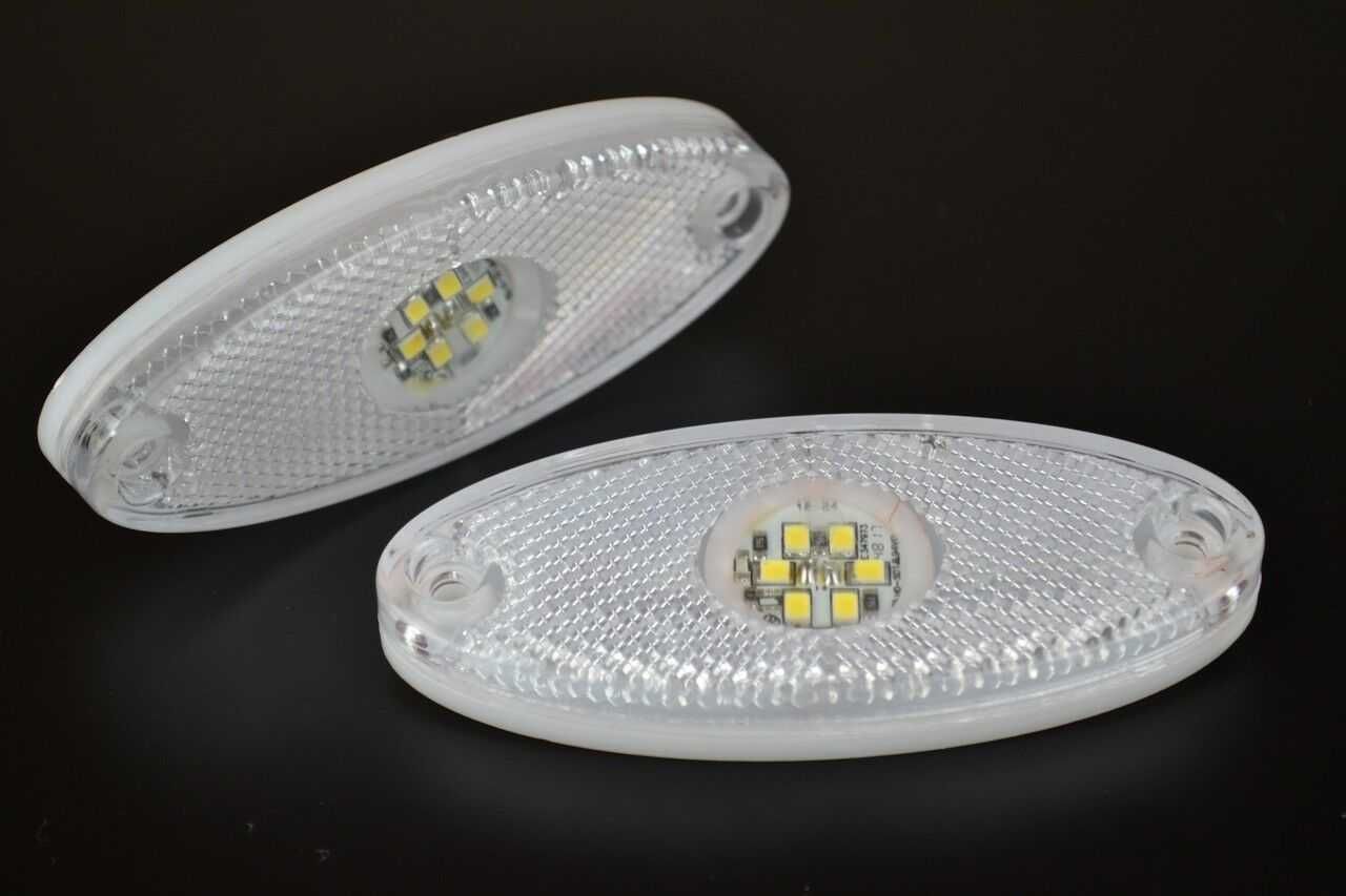 Диодни ЛЕД LED габарити 12-24V 6 SMD диодa ,БЕЛИ