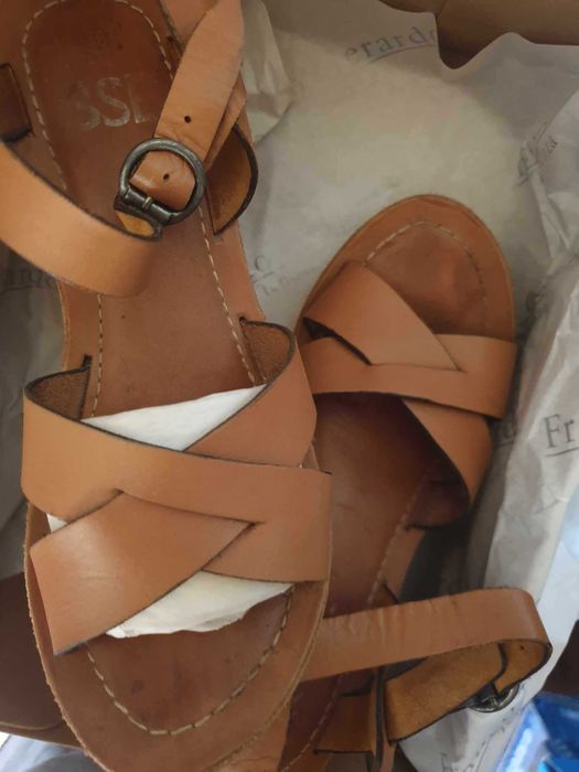 Papuci piele naturala platforma ortopedica lemn usor 36-37, s.a.