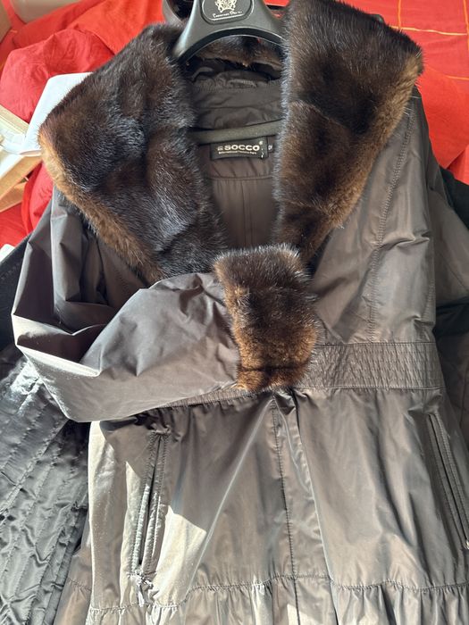 Брендовая парка утепленная мехом бобра