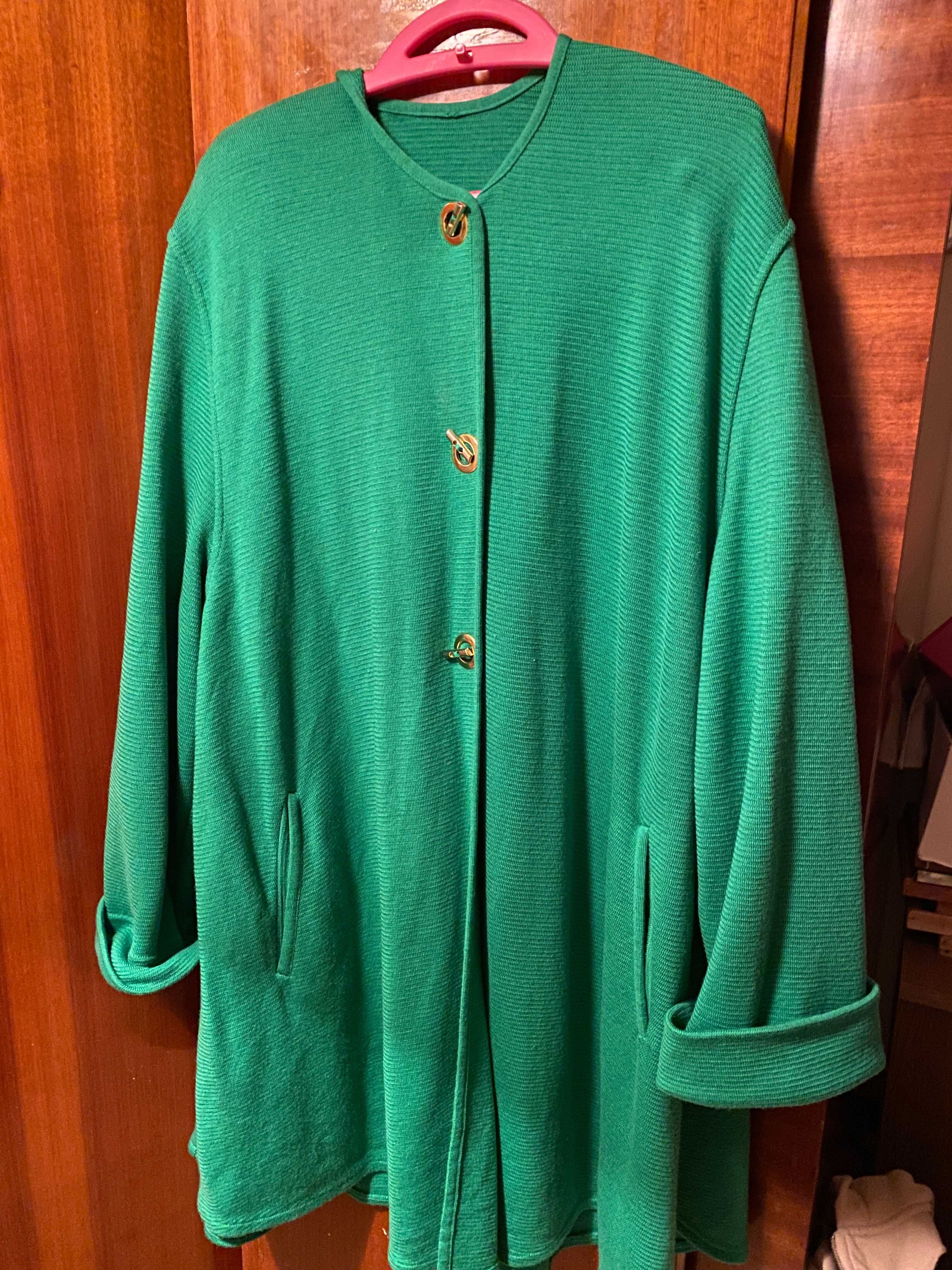 Jacheta elegamta, dama, culoare verde, 100%lana, marime L-XL-XXL