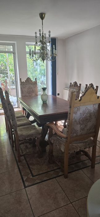 Masă si scaune Renașterea stejar