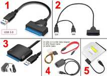 USB кабел за връзка към твърд диск 2.5"/3,5" SATA/IDE HDD/SSD/DVD
