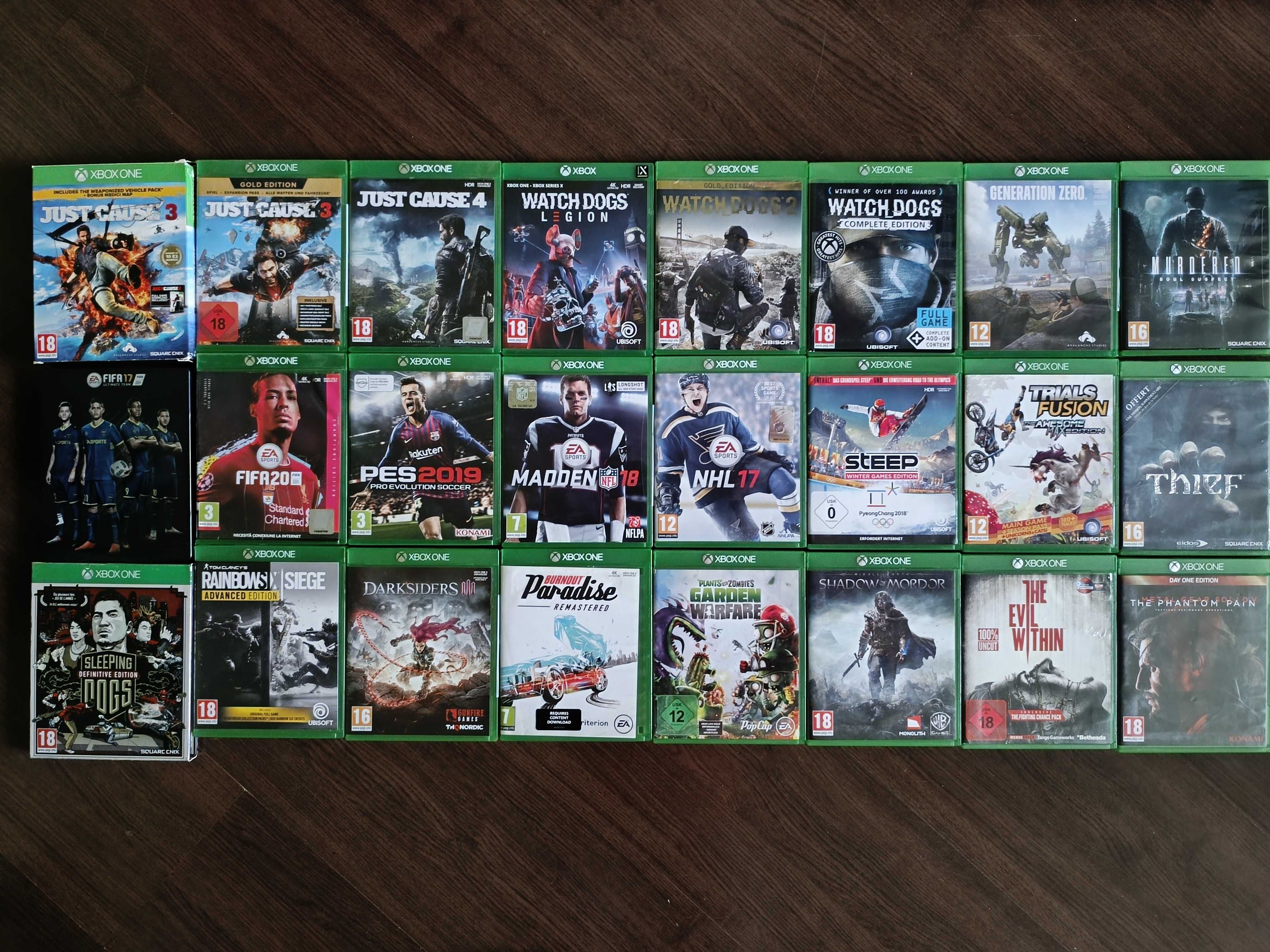 Xbox One Fifa Pes Just Cause Steep Watchdogs Thief NHL Madden Burnout