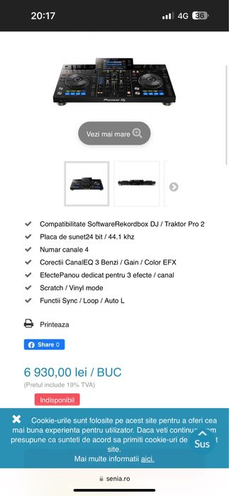 Consola DJ Pioneer xdj Rx Decksaver inclus