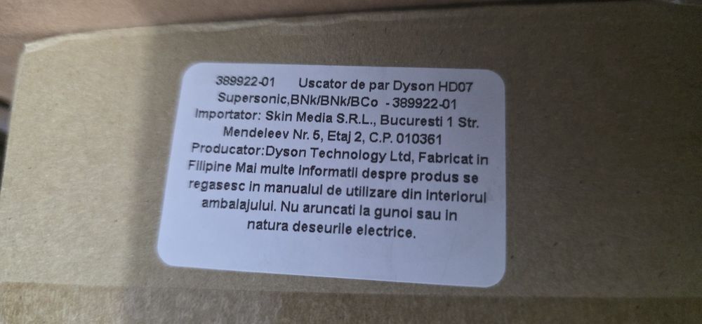 Uscator de par Dyson Supersonic HD07, Cupru - NOU, SIGILAT