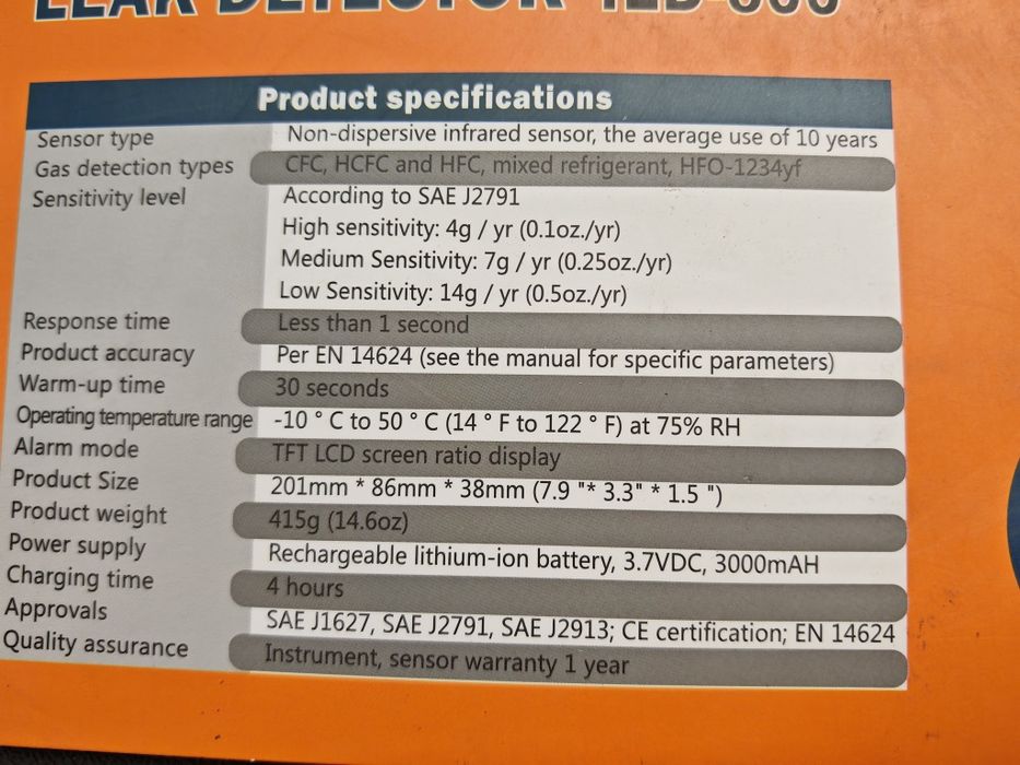 Продавам Elitech ILD-300 – високочувствителен детектор за фреон