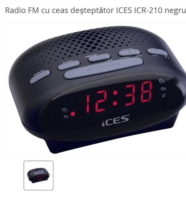 Radio cu ceas Lenco iCES ICR-210 negru