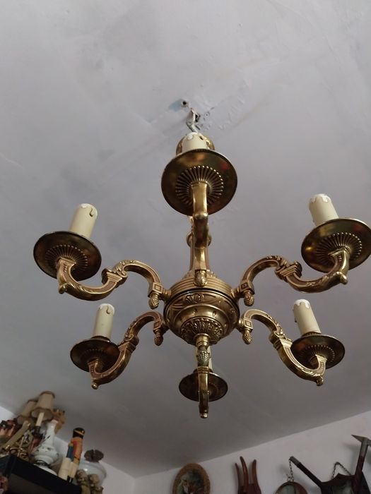 Candelabru, lustra de tavan, bronz