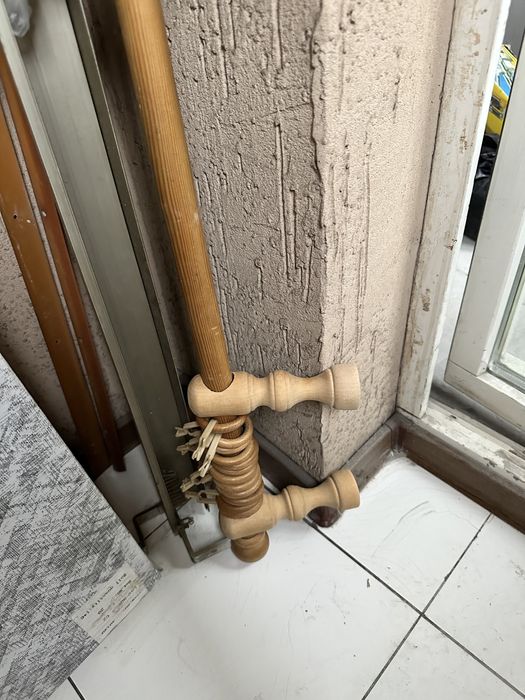 Тастак Карнизы гардины на 2 окна деревянные двойной ряд