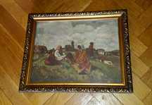 Tablou vechi de colectie,pictor roman,semnat si datat in anul 1943