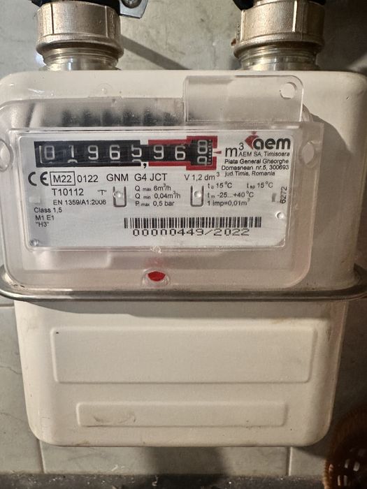 Contor gaz foarte putin folosit