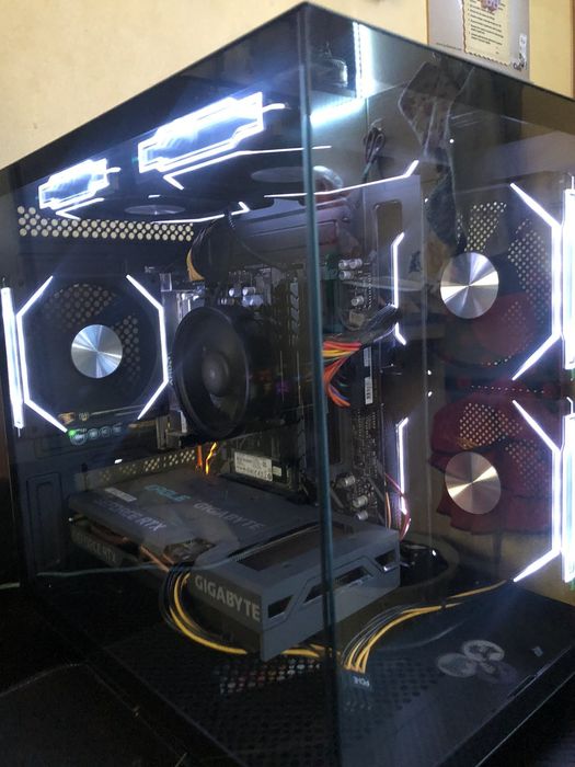 Геймърски Компютър Ryzen 5 3600X + RTX 3060 Ti 8GB | 16GB RAM | ARGB