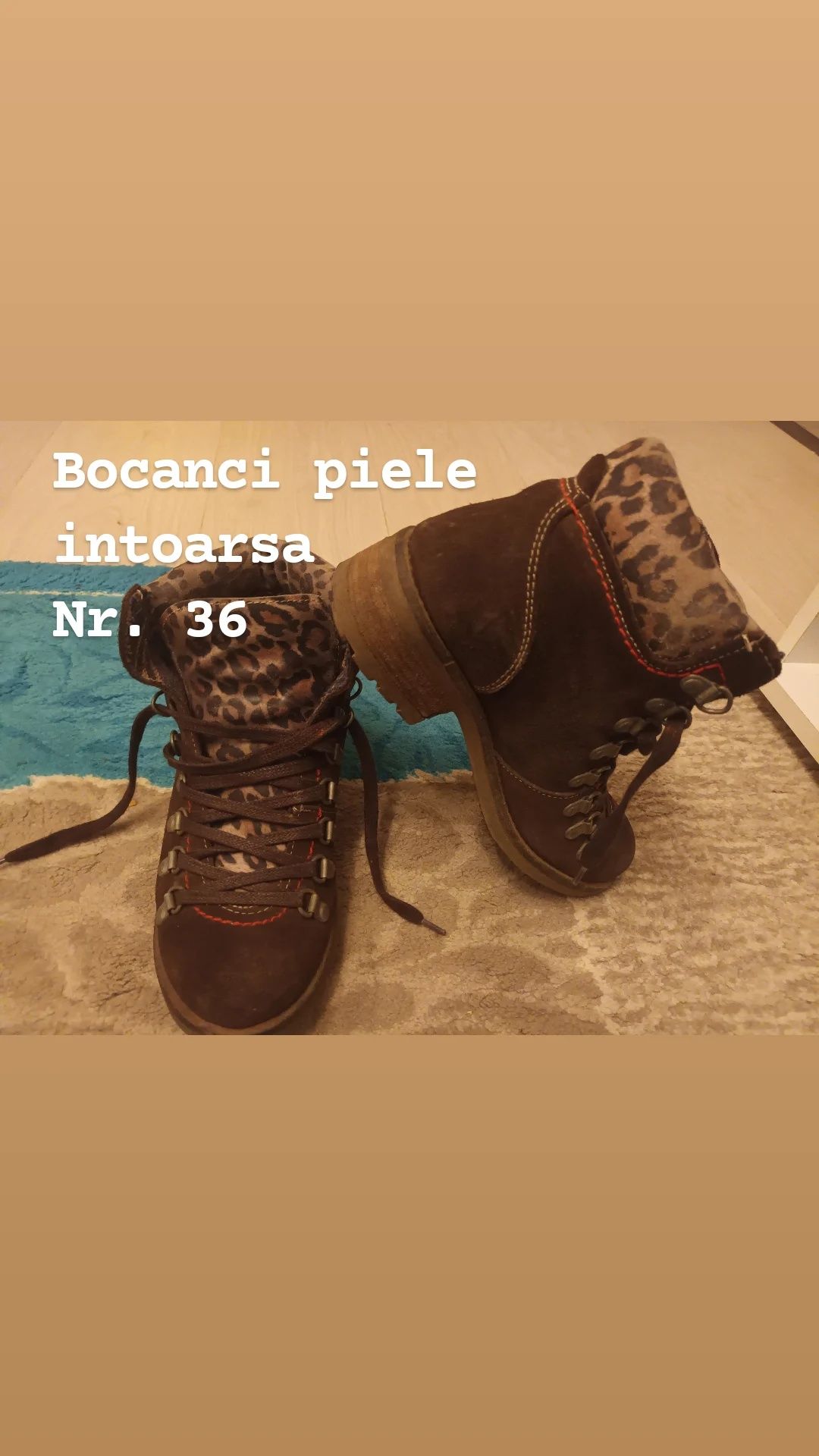 Bocanci piele intoarsa, nr 36- 40 lei