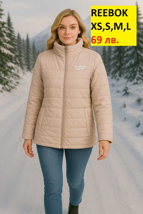 Reebok бледорозово капитонирано яке – XS / S / M / L