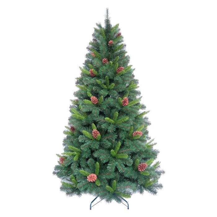 Brad artificial de Craciun 240 cm nou, model natural + conuri NOU