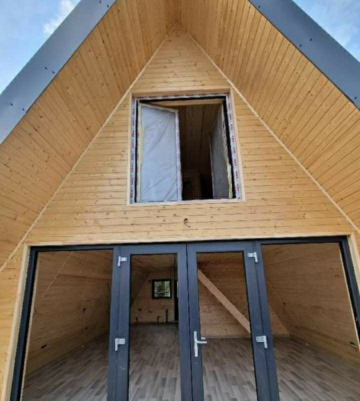 Casa si cabana din lemn, mansarde, casuta de gradina si mobilier 60 mp