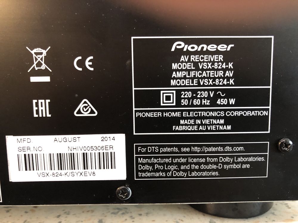 Pioneer VSX-824 Bluetooth