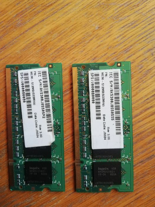 Memorii DDR 2 512 Mb si DDR 3 1 GB laptop