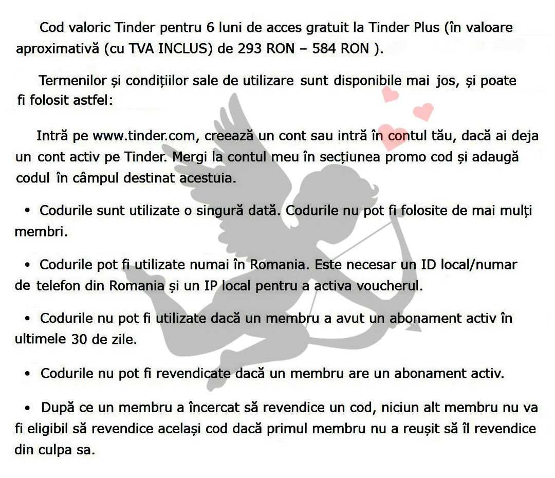 Oferta "Tatuaj temporar" Tinder Plus 35lei 6luni