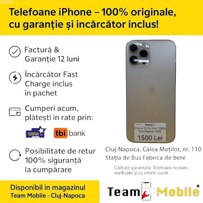 iPhone 12 Pro Max Gold 129 GB Baterie 100%