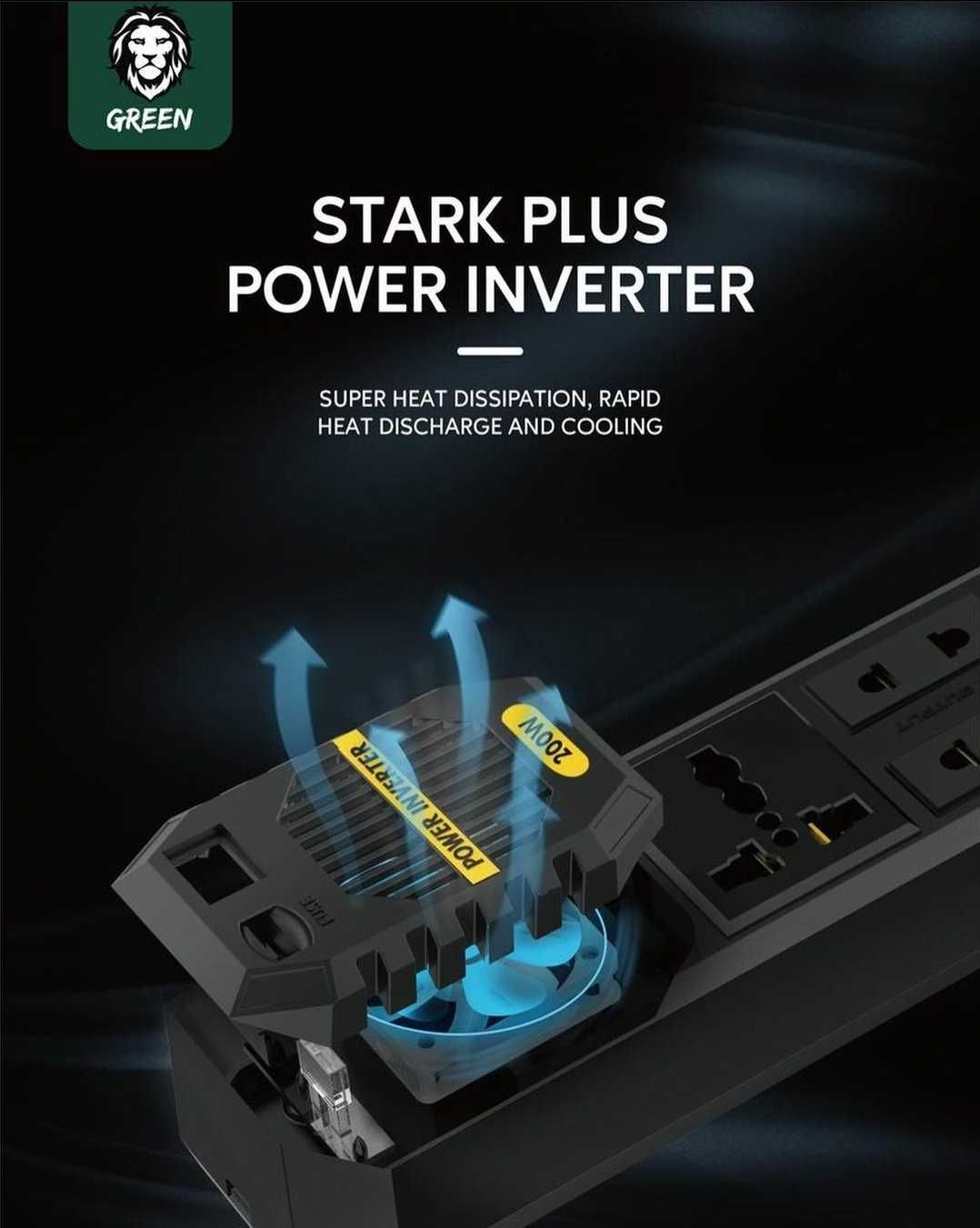 Green Lion Stark Plus Power Inverter 200W/ V12 Автомобильный Инвертор