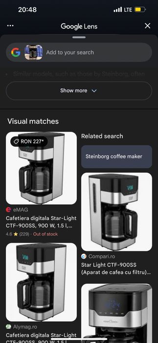 Cafetiera - Star Light CTF-900SS