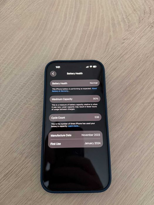 iPhone 15 Pro Blue Titanium 128GB, 90% Батерия