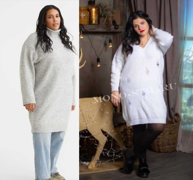 Новые вязаные Платье H&M, размер XL (56/60)