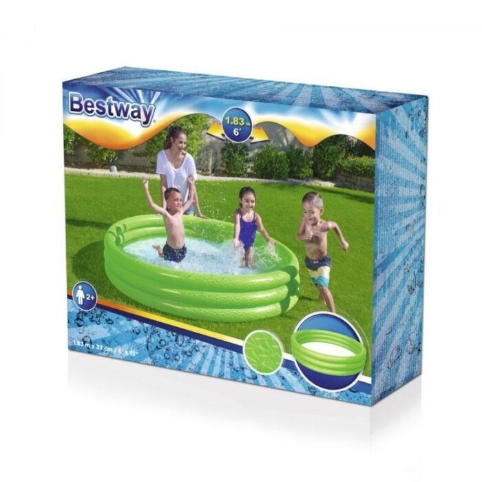 Детски надуваем басейн Bestway, 183 х 33 см, PVC, неон, за деца над 2
