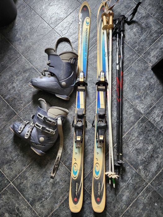 Комплект ски 150см и обувки номер 38-39