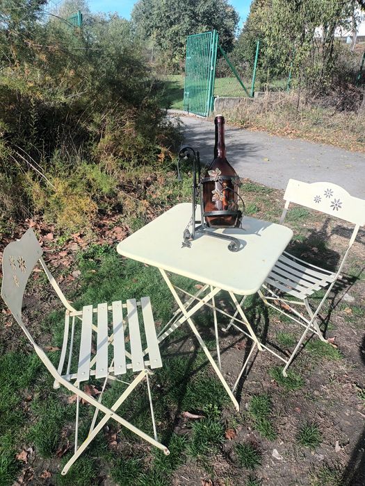 Маса с два стола метални сгъваеми