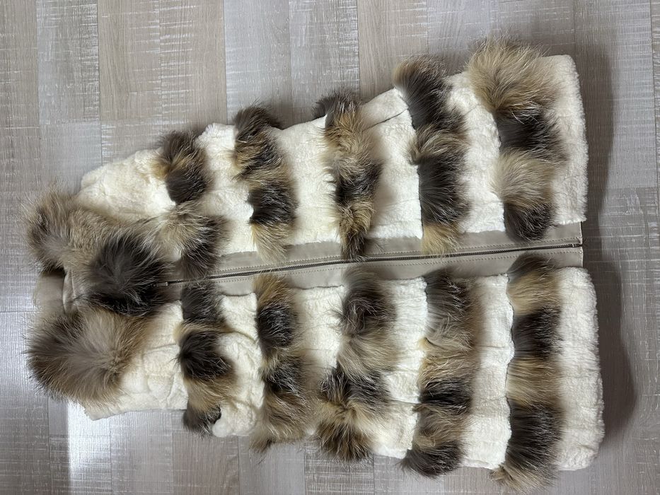 Елек от естествена кожа- заек rex+ лисица