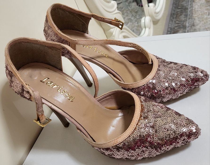 Pantofi cu toc, stiletto piele naturala