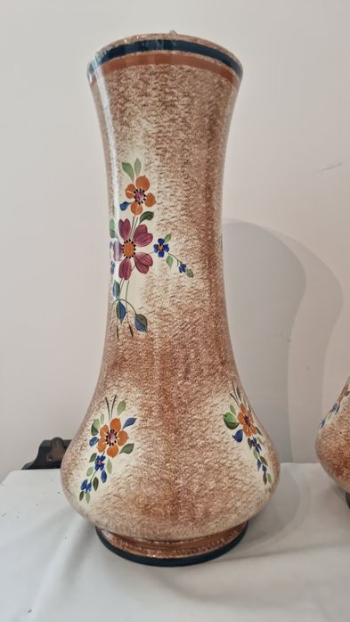 Set 2 vaze ceramice Boch Freres Keramis Belgia 1920-1940 pictate manua