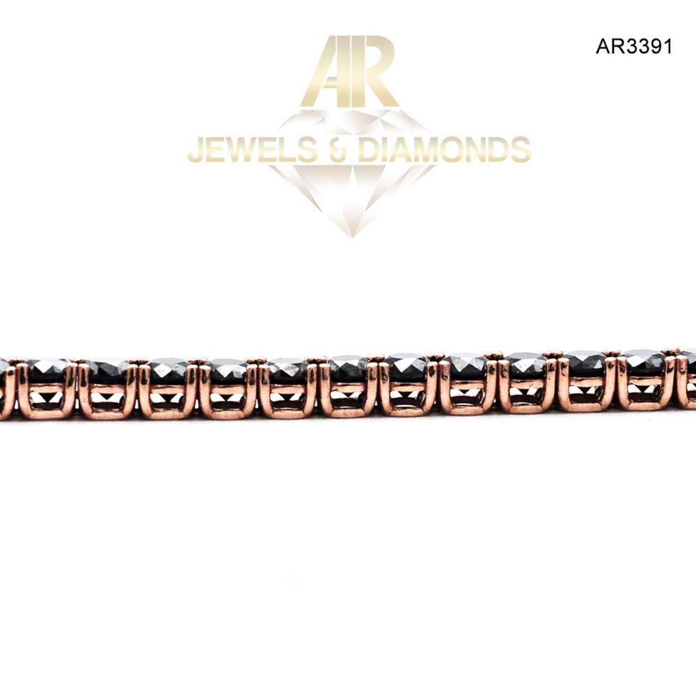 Bratara Aur Roze 18K cu DIAMANTE NEGRE 14.85 carate model ARJEWELS