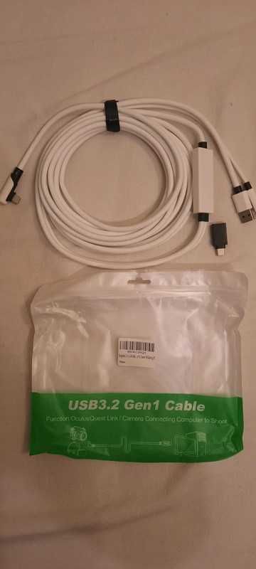 Cablu 3.2 Type C Tiergrade 2 în 1 compatibil cu Oculus/Meta Quest 2
